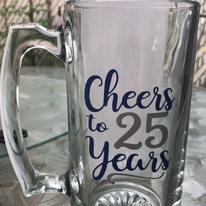 Cheers to 25 years beer mug